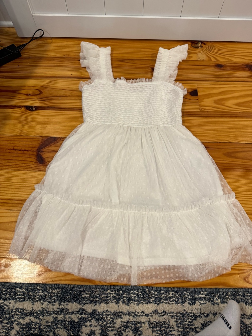 Blu Pepper White Ruffled Strap Sundress